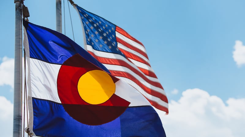 Pictured: Flags from Cheyenne Mountain State Park