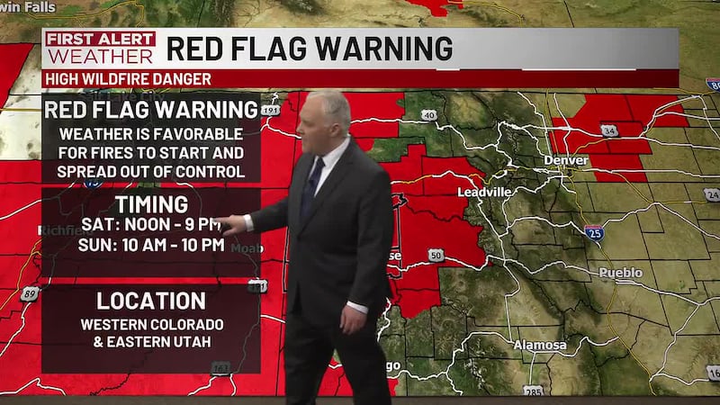 Saturday, Sunday, Monday, and Tuesday are First Alert Weather Days for a high risk of wildfires.