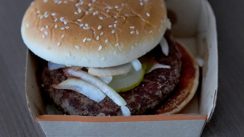 FILE - A McDonald's Quarter Pounder sandwich purchased, Wednesday, Oct. 23, 2024, in Chicago.