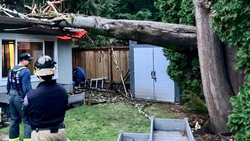 En esta imagen proporcionada por el servicio de emergencias Eastside Fire & Rescue,...
